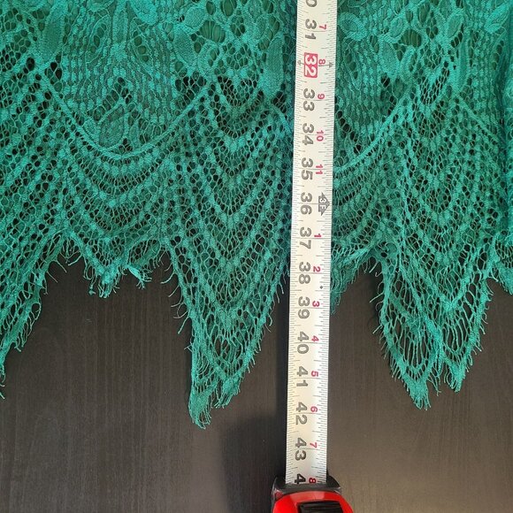 Trish Scully Emerald Green Lace Long Dress Sz 10 Spring Easter Elegant Party - Picture 4 of 9